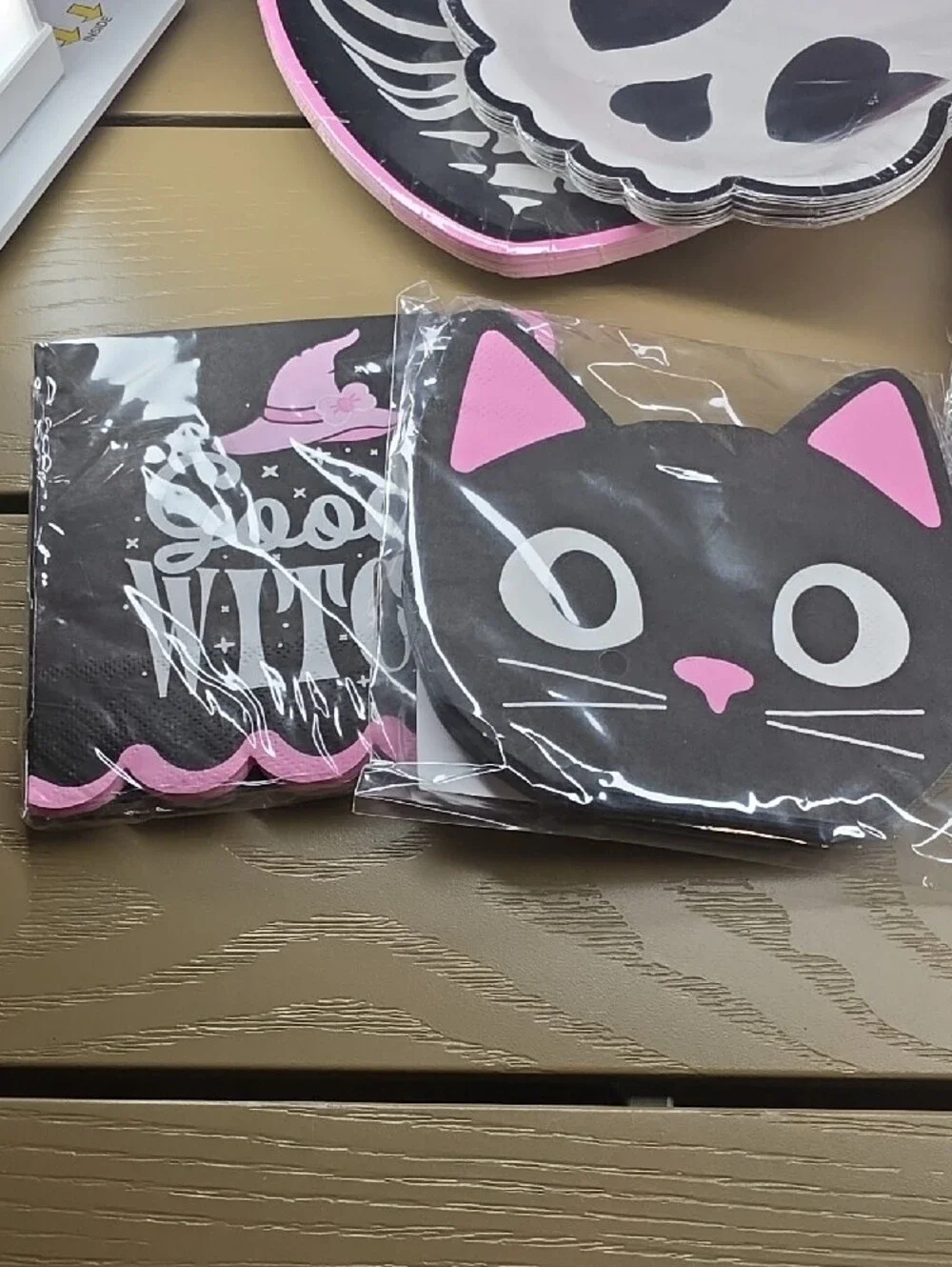 Party Pack - Pink and Black Skull & Cat Decorations